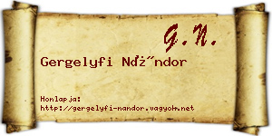 Gergelyfi Nándor névjegykártya